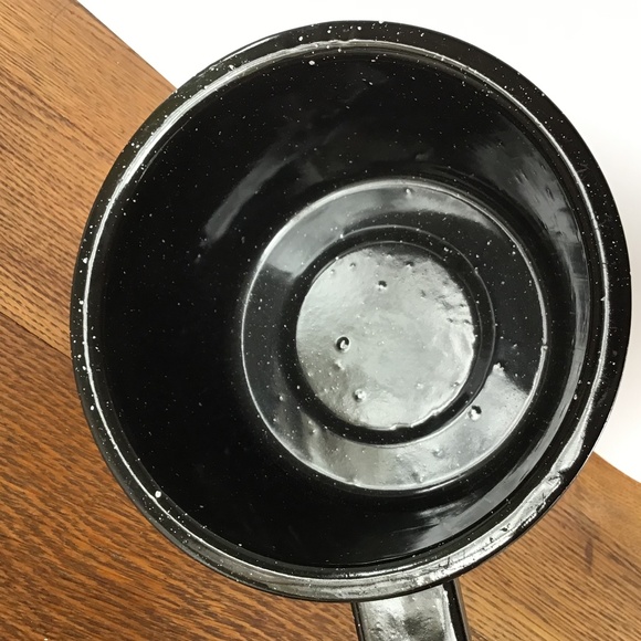 Vintage Enamelware Saucepan Black Speckled Cooking Camping Pan - Picture 6 of 13